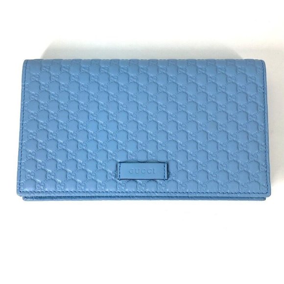 GUCCI Micro Guccissima Shoulder wallet 3WAY Shoulder Bag Leather blue - Picture 1 of 16